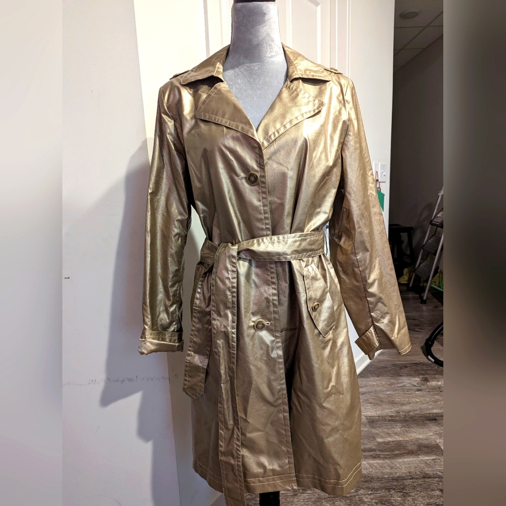 Dennis Basso Luxury Faux Leather Trench